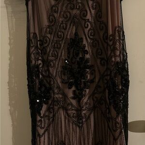 Elegant Black Beaded Dress